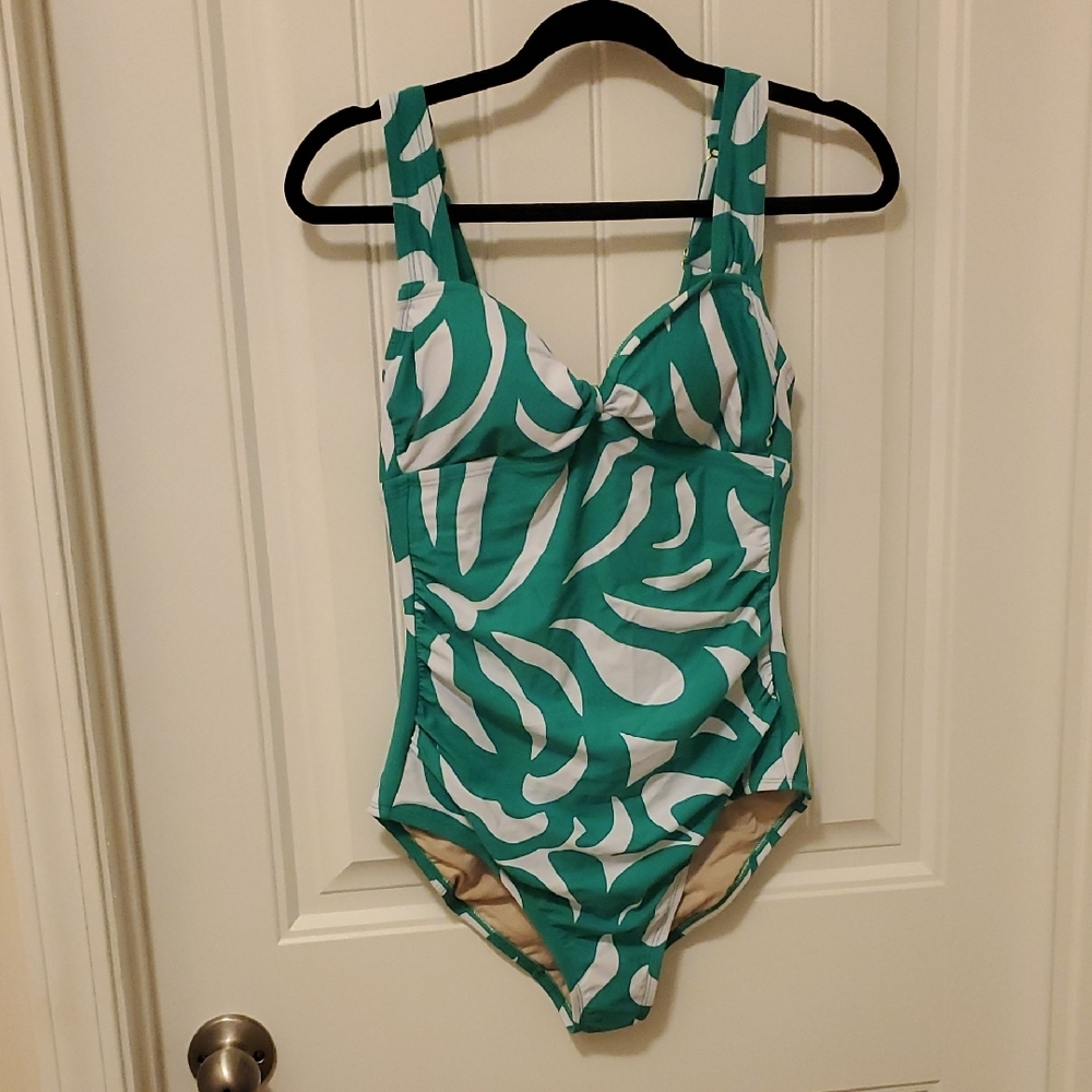 Womens Green and White Swimsuit